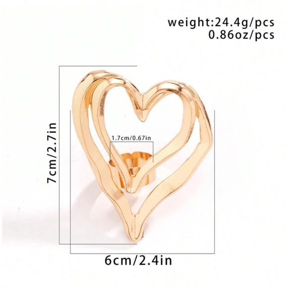 Gold Heart Statement Ring - Picture 5 of 5